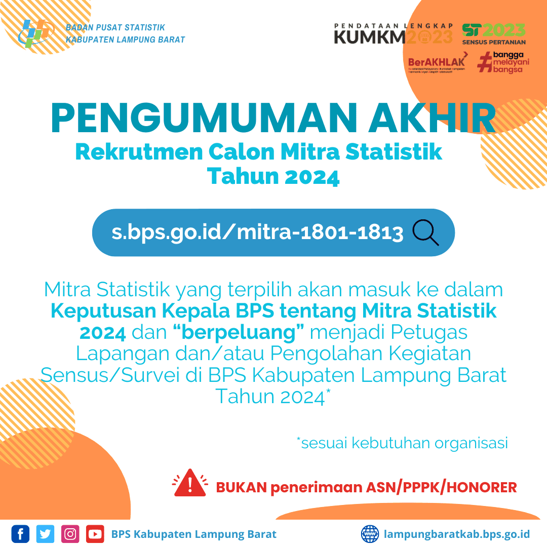 Pengumuman Akhir Rekrutmen Mitra BPS 2024